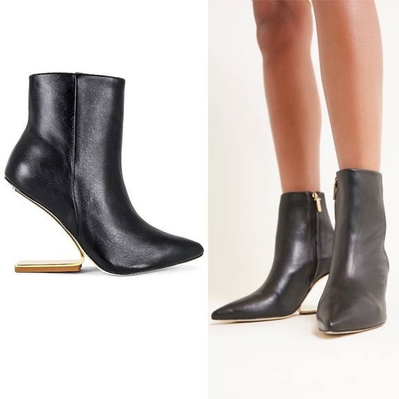 Cult Gaia- Black Kenna Leather Boots IT 36 / US 6 Minimal Trendy - Picture 1 of 12